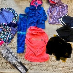 9 piece bundle name brand activewear size 4/5. Nike Under Armour Puma Adidas